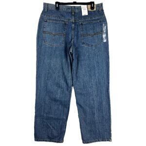 Vintage Anchor Blue Jeans Mens 36x32 Blue Baggy Wide Leg Y2K Skater Hip Hop NWT